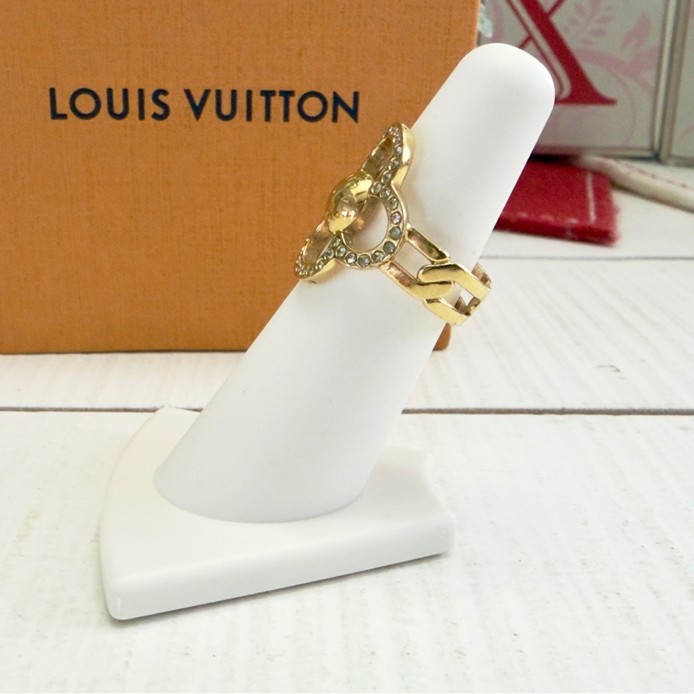 Louis Vuitton Crystal Flower Power Gold Ring - Picture 4 of 6